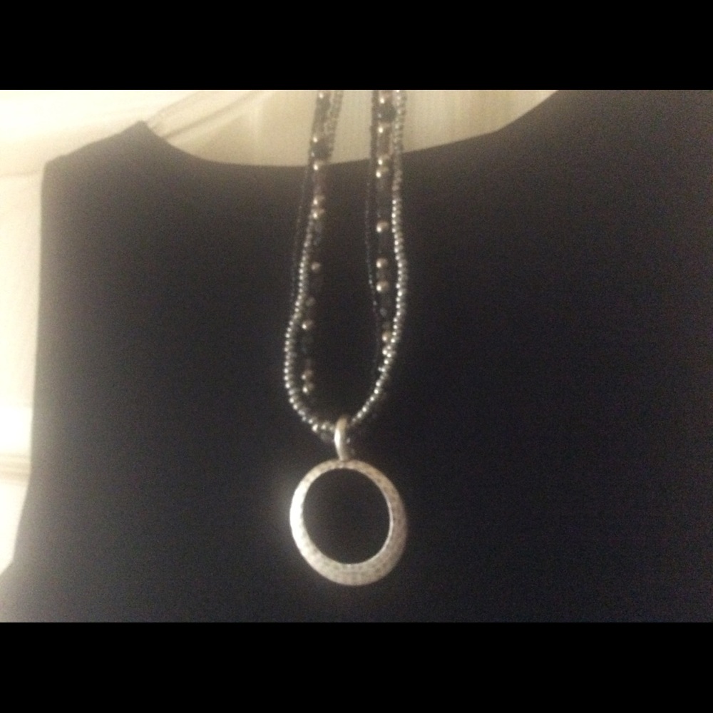 Black and silver bead necklace